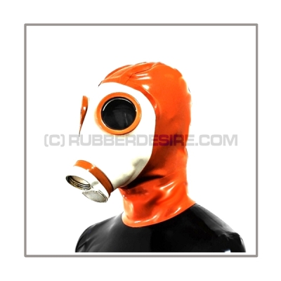 Deluxe Z56 gasmask-zipperhood-system ULTIMATE-Z with tube-set, sniffdildo, inhaler-set and rebreathing-bag-set